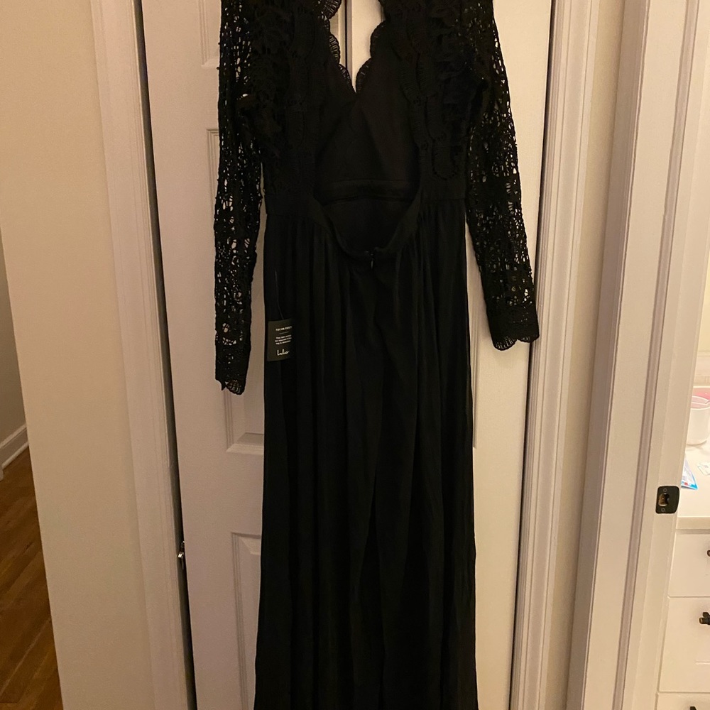 Beautiful black lace long sleeve formal dress! - Picture 5 of 5